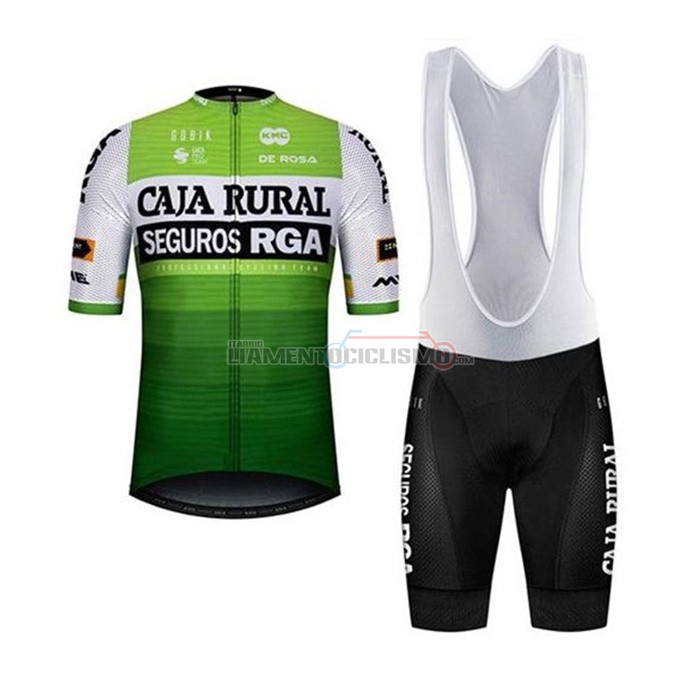 Abbigliamento Ciclismo Caja Rural Manica Corta 2020 Bianco Verde